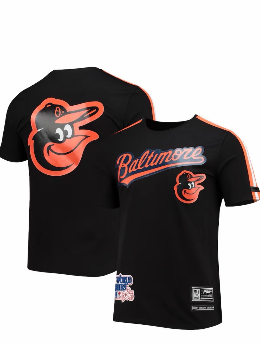 MLB K Black T‑shirt with Blue, White and Red World Series 1983 Patch
